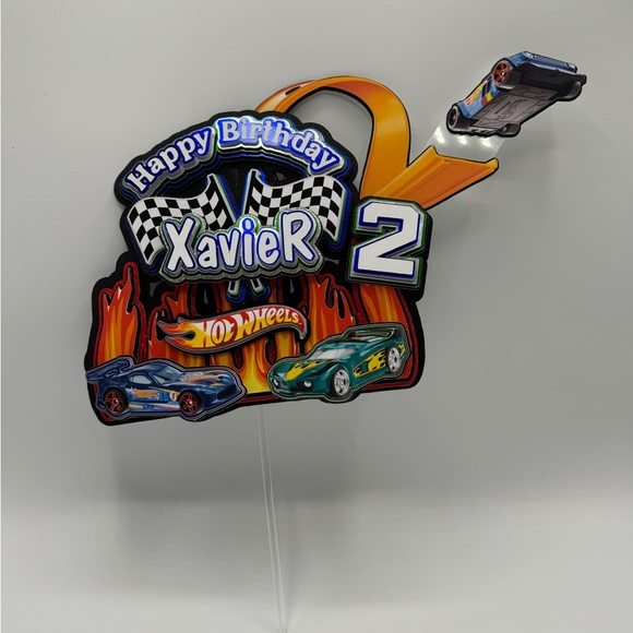Hot Wheels car racing cake topper, Fully customizable - Picture 3 of 10